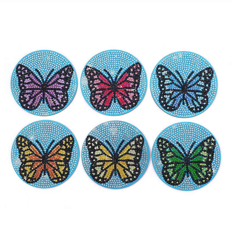 Schmetterling Diamond Painting Untersetzer 6Pcs