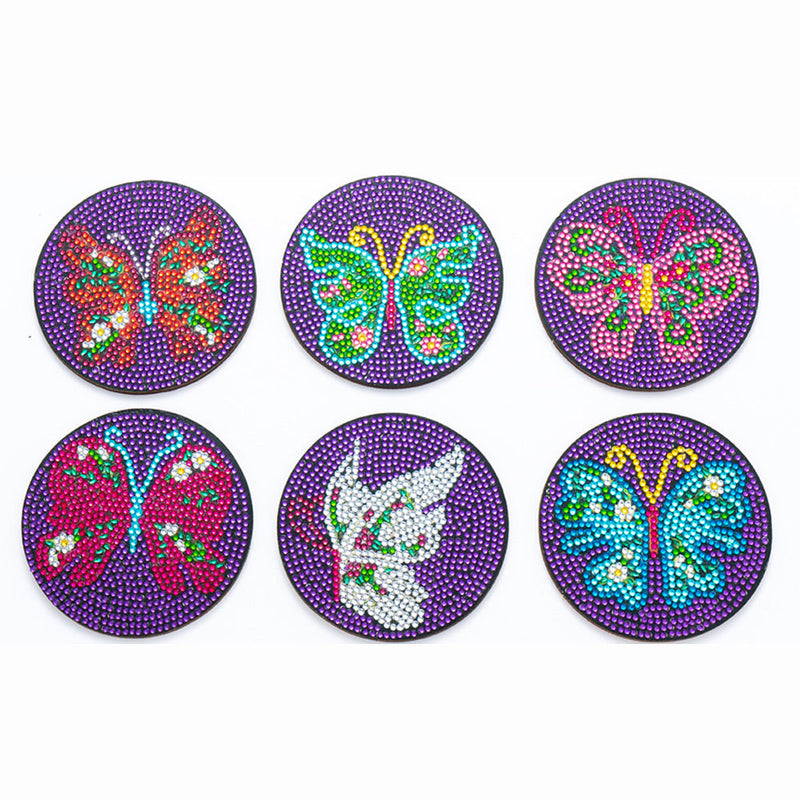 Schmetterling Diamond Painting Untersetzer 6Pcs