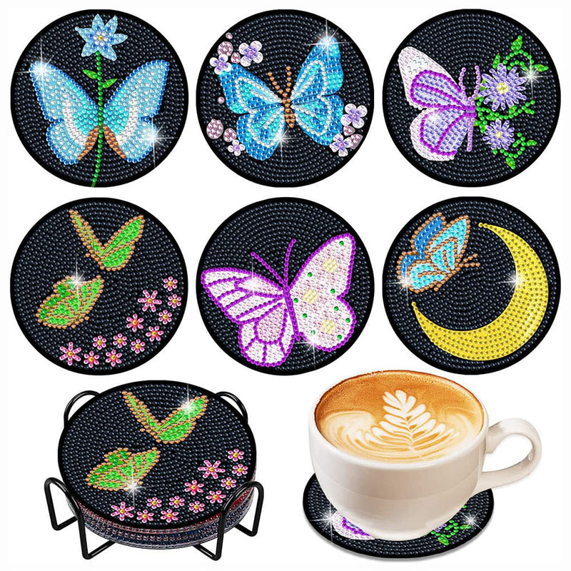 Schmetterling Diamond Painting Untersetzer 6Pcs