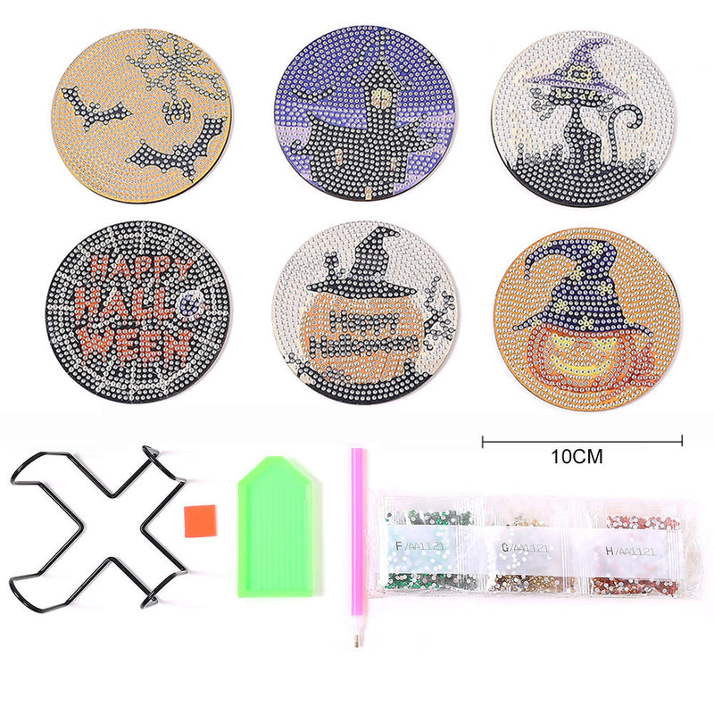 Halloween Diamond Painting Untersetzer 6Pcs