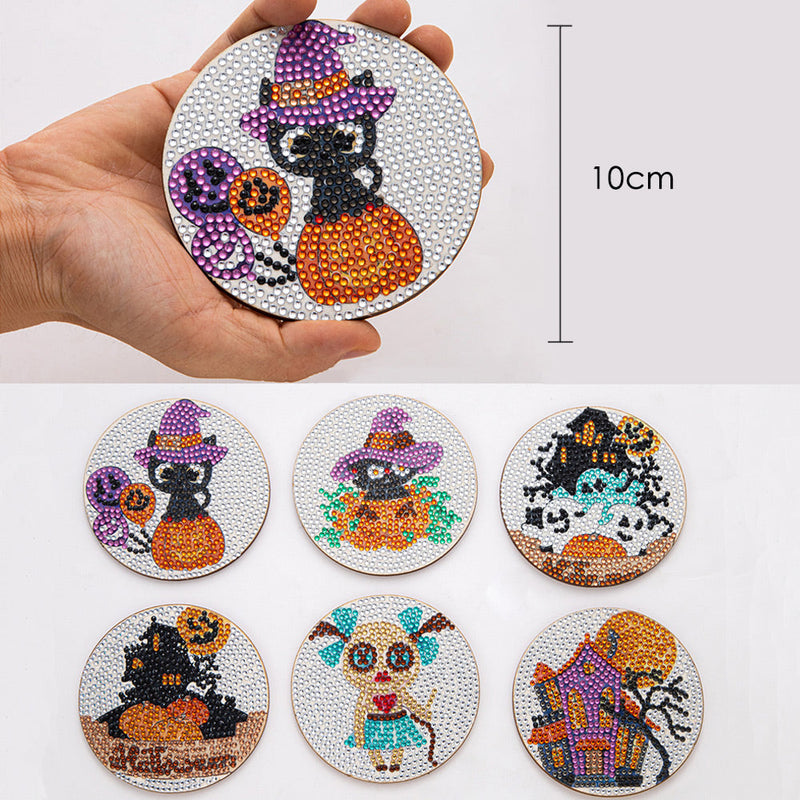 Halloween Diamond Painting Untersetzer 6Pcs