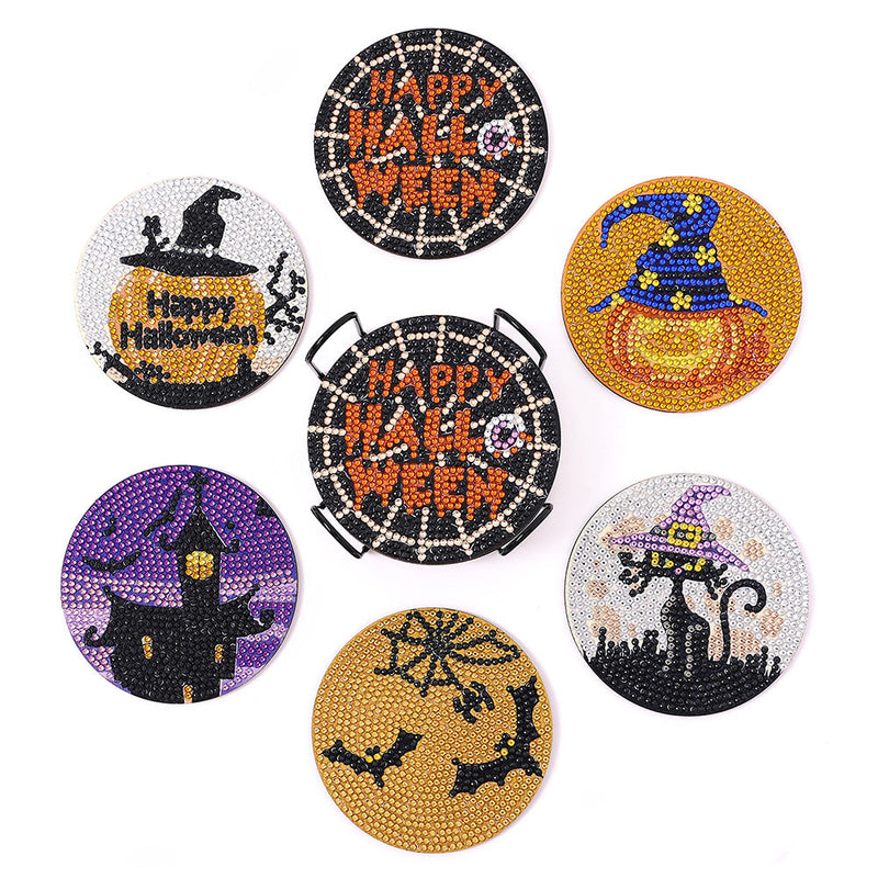 Halloween Diamond Painting Untersetzer 6Pcs