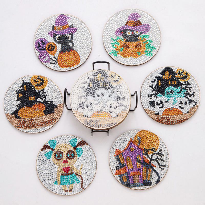 Halloween Diamond Painting Untersetzer 6Pcs