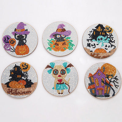 Halloween Diamond Painting Untersetzer 6Pcs