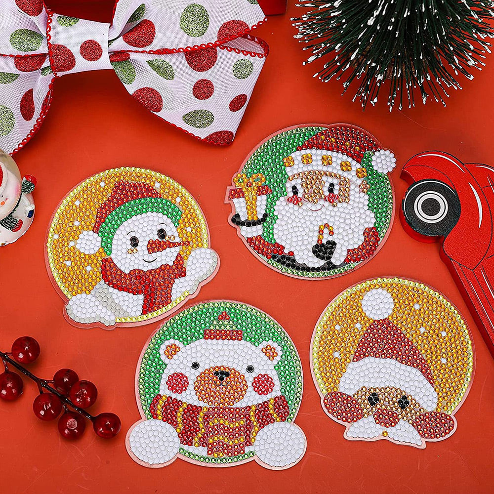 6Stück Weihnachten Unregelmäßige Form Diamond Painting Untersetzer