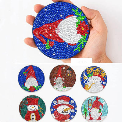 Frohe Weihnachten Diamond Painting Untersetzer 6Pcs