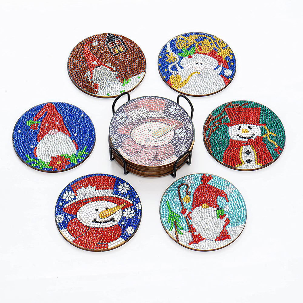Frohe Weihnachten Diamond Painting Untersetzer 6Pcs