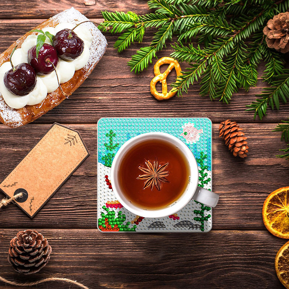 6Stück Meerestier Quadratisch Diamond Painting Untersetzer