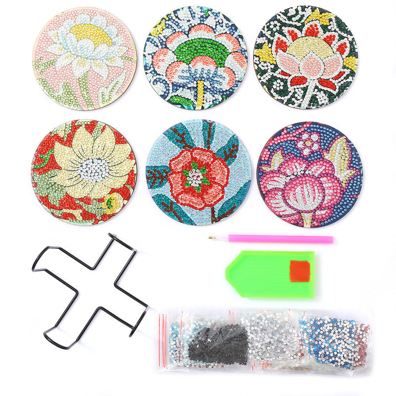 Blumen Diamond Painting Untersetzer 6Pcs