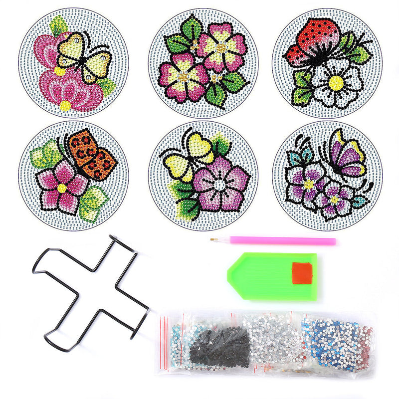 Blumen Diamond Painting Untersetzer 6Pcs