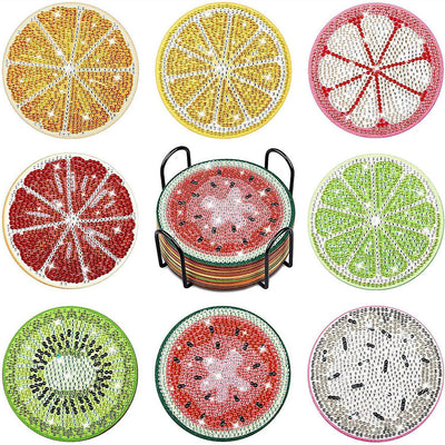 Sommer Früchte Diamond Painting Untersetzer 8Pcs