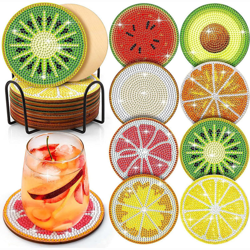 Sommer Früchte Diamond Painting Untersetzer 8Pcs