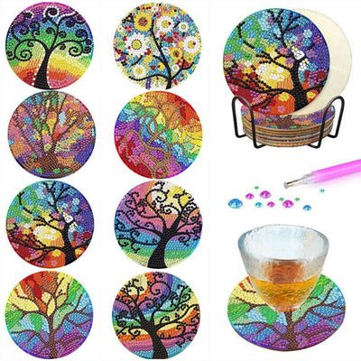 Lebensbaum Diamond Painting Untersetzer 8Pcs