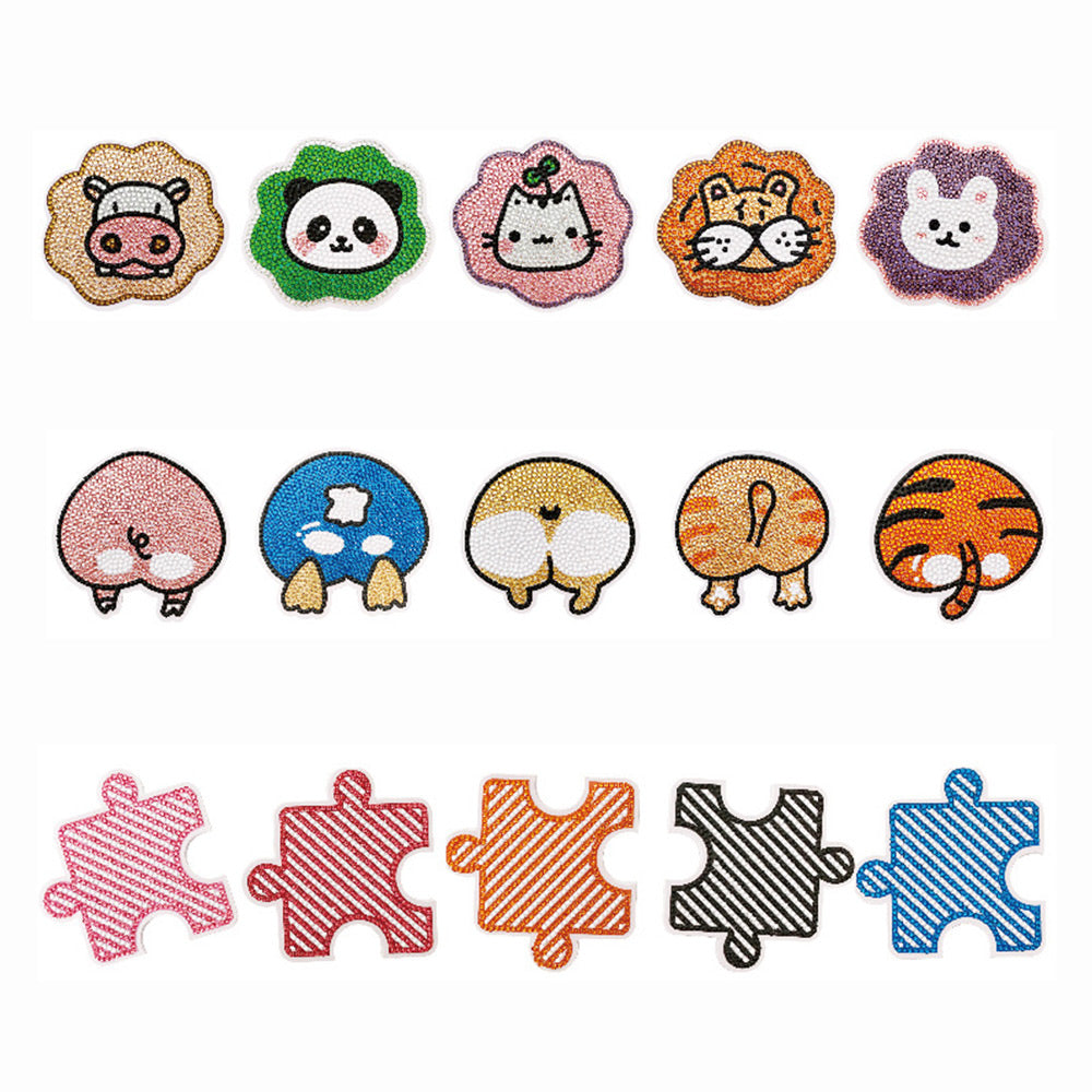 5Stück Lustige Tiere Diamond Painting Untersetzer