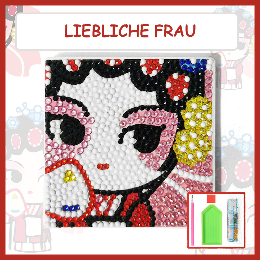 1/6Stück Pop-Muster Quadratisch Diamond Painting Untersetzer