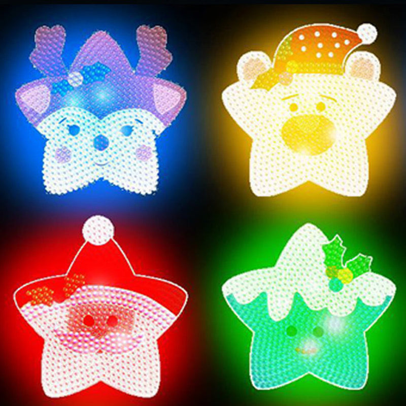 Weihnachten (mit Licht) Diamond Painting Untersetzer 4Pcs