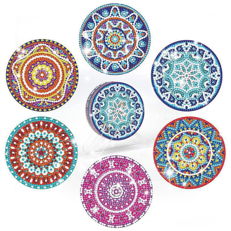 Rundes Mandala Diamond Painting Untersetzer 6Pcs