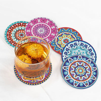 Rundes Mandala Diamond Painting Untersetzer 6Pcs