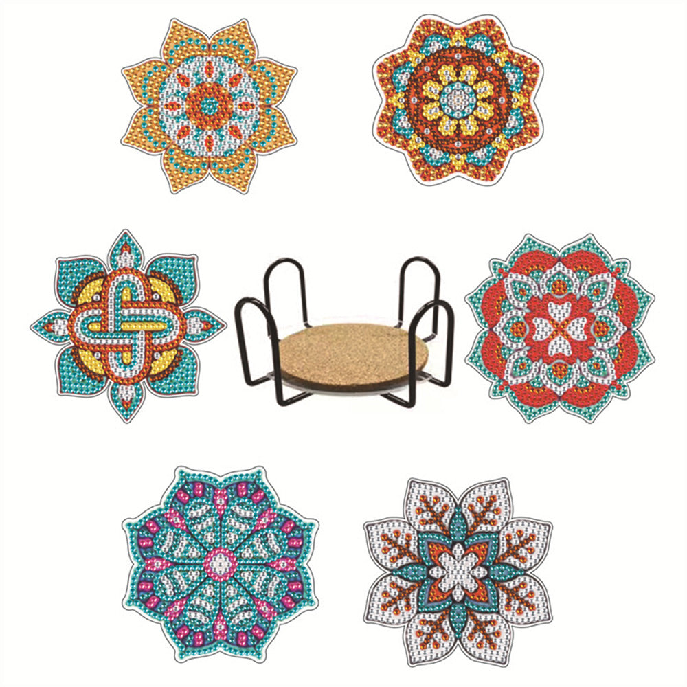6Stück Unregelmäßig Geformtes Mandala Diamond Painting Untersetzer
