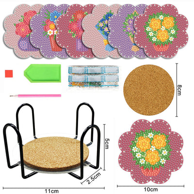 Pflaumenblüte Diamond Painting Untersetzer 6Pcs