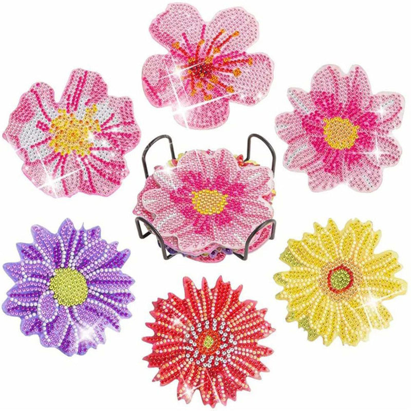 Chrysantheme Diamond Painting Untersetzer 6Pcs