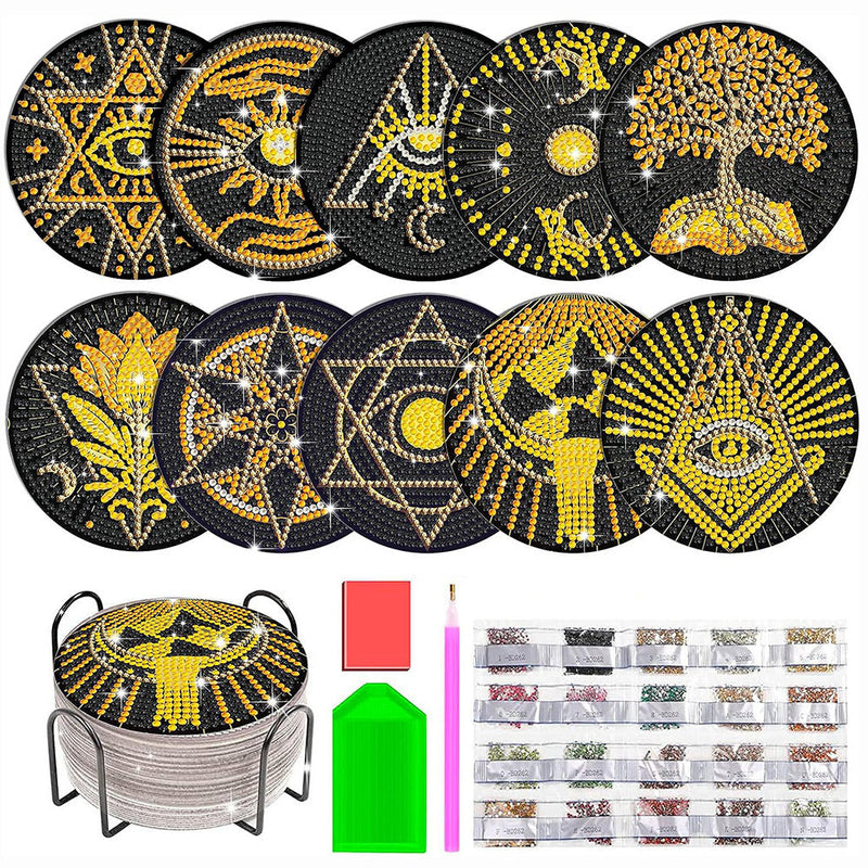 Mysteriöses Tarot Diamond Painting Untersetzer 10Pcs