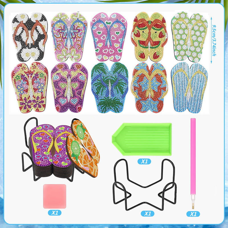 Flip Flops Diamond Painting Untersetzer 8/10Pcs