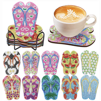 Flip Flops Diamond Painting Untersetzer 8/10Pcs