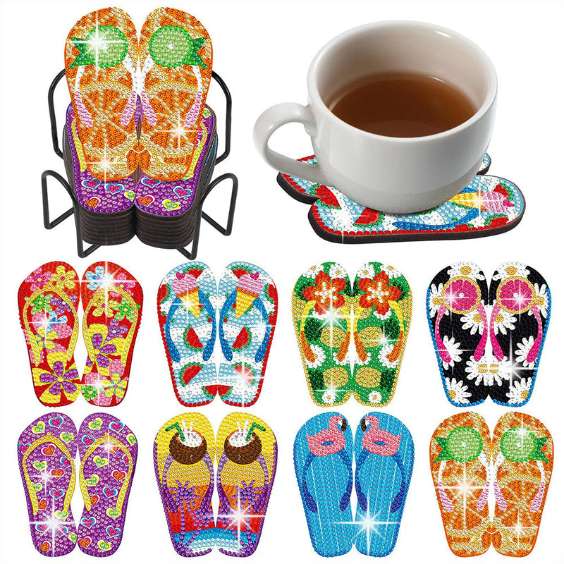 Flip Flops Diamond Painting Untersetzer 8/10Pcs