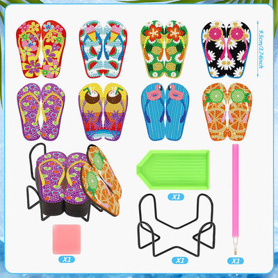 Flip Flops Diamond Painting Untersetzer 8/10Pcs