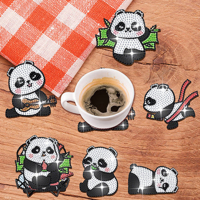 Süßer Panda Diamond Painting Untersetzer 10Pcs