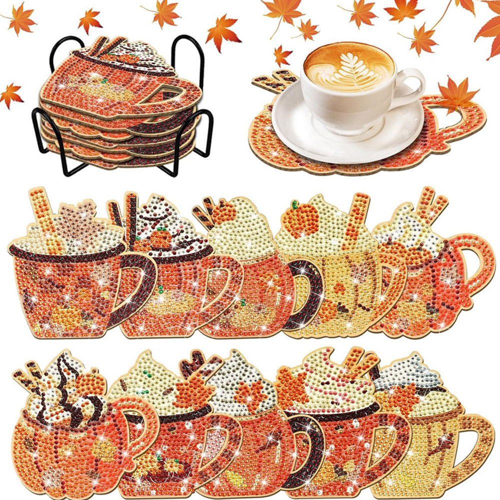10Stück Herbst Eiscreme Diamond Painting Untersetzer