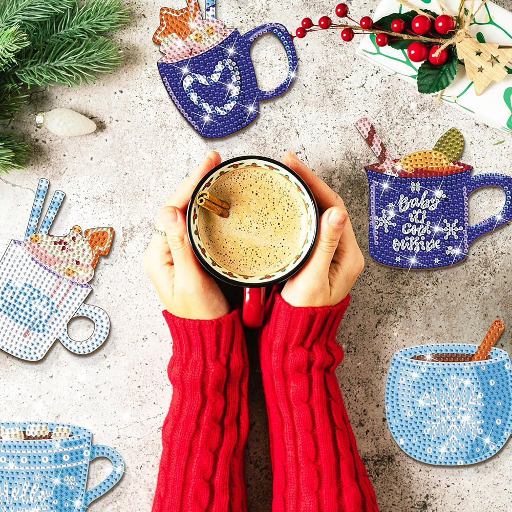 10Stück Winter Eiscreme Diamond Painting Untersetzer