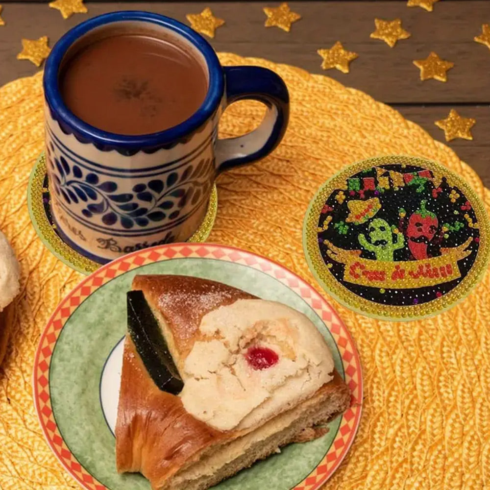 Fiesta Diamond Painting Untersetzer 8Pcs