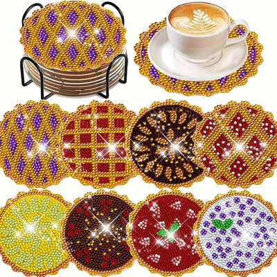 Leckerer Kuchen Diamond Painting Untersetzer 8Pcs