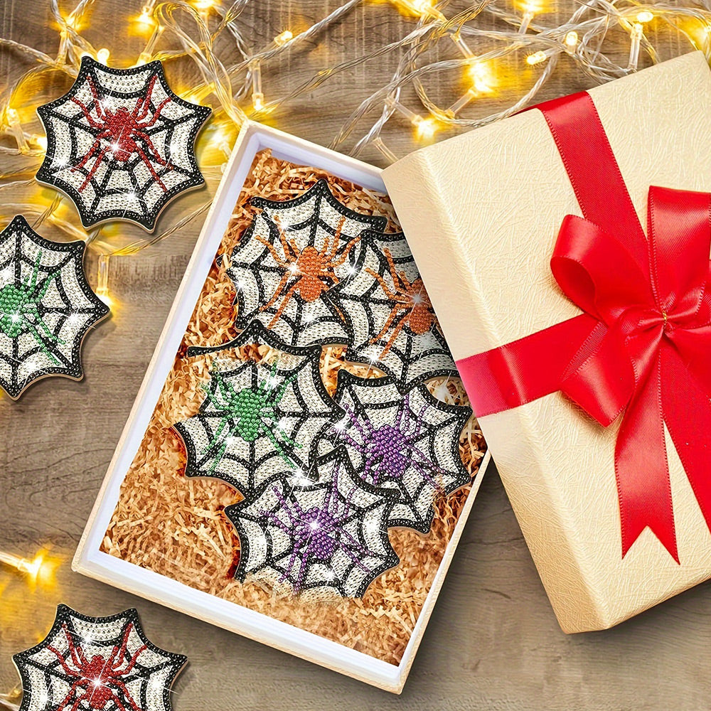 8Stück Spinnennetz Diamond Painting Untersetzer