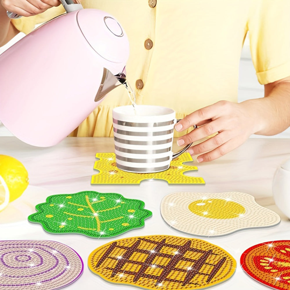 8Stück Leckerer Toast Diamond Painting Untersetzer