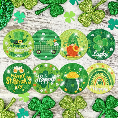 Fröhlichen St. Patrick's DAY Diamond Painting Untersetzer 8Pcs