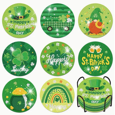 Fröhlichen St. Patrick's DAY Diamond Painting Untersetzer 8Pcs