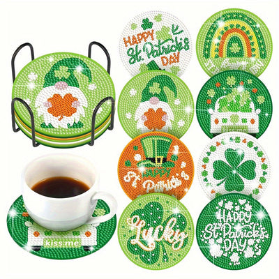 Fröhlichen St. Patrick's DAY Diamond Painting Untersetzer 8Pcs