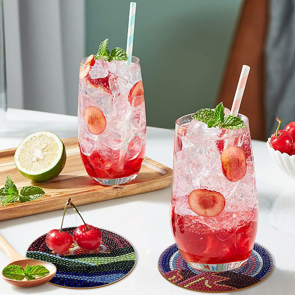 8Stück Landschaft Diamond Painting Untersetzer