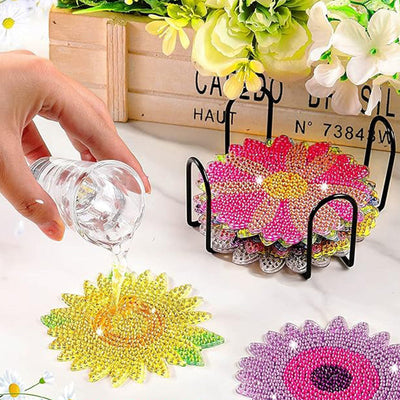 Blumen Diamond Painting Untersetzer 12Pcs