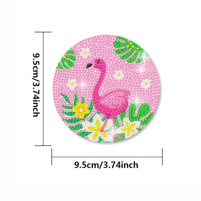 Rosa Flamingo Diamond Painting Untersetzer 8Pcs