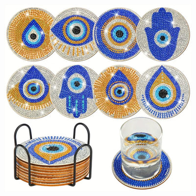 Auge der Sonne Diamond Painting Untersetzer 8Pcs