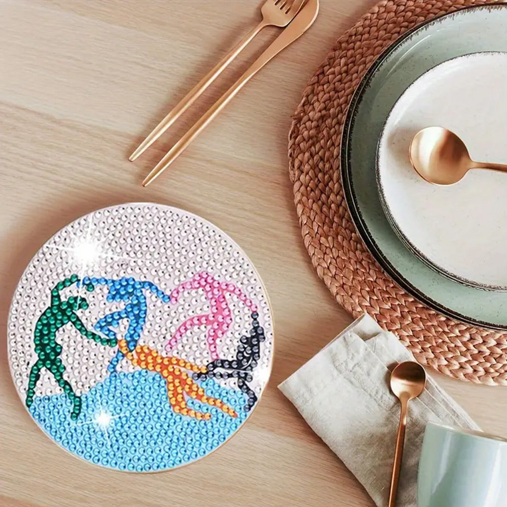 6Stück Abstrakte Blätter Diamond Painting Untersetzer