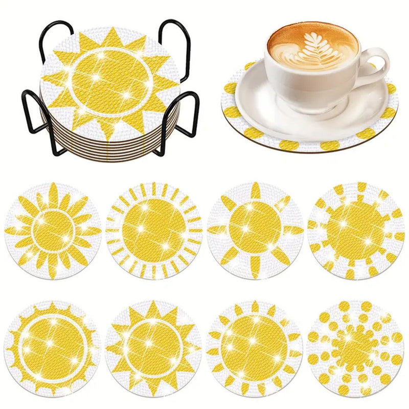 Sonne Diamond Painting Untersetzer 8Pcs