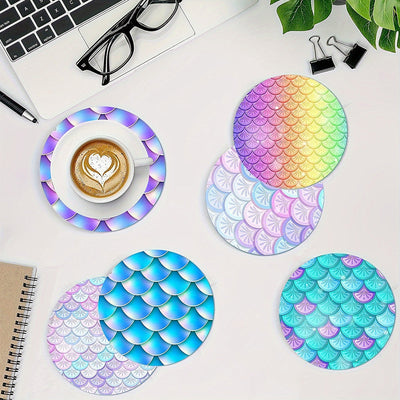 Bunte Schuppen Diamond Painting Untersetzer 8Pcs