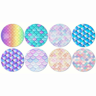 Bunte Schuppen Diamond Painting Untersetzer 8Pcs