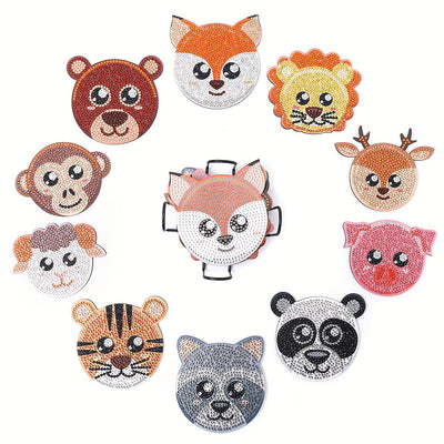 Süße Cartoon Tiere Diamond Painting Untersetzer 10Pcs