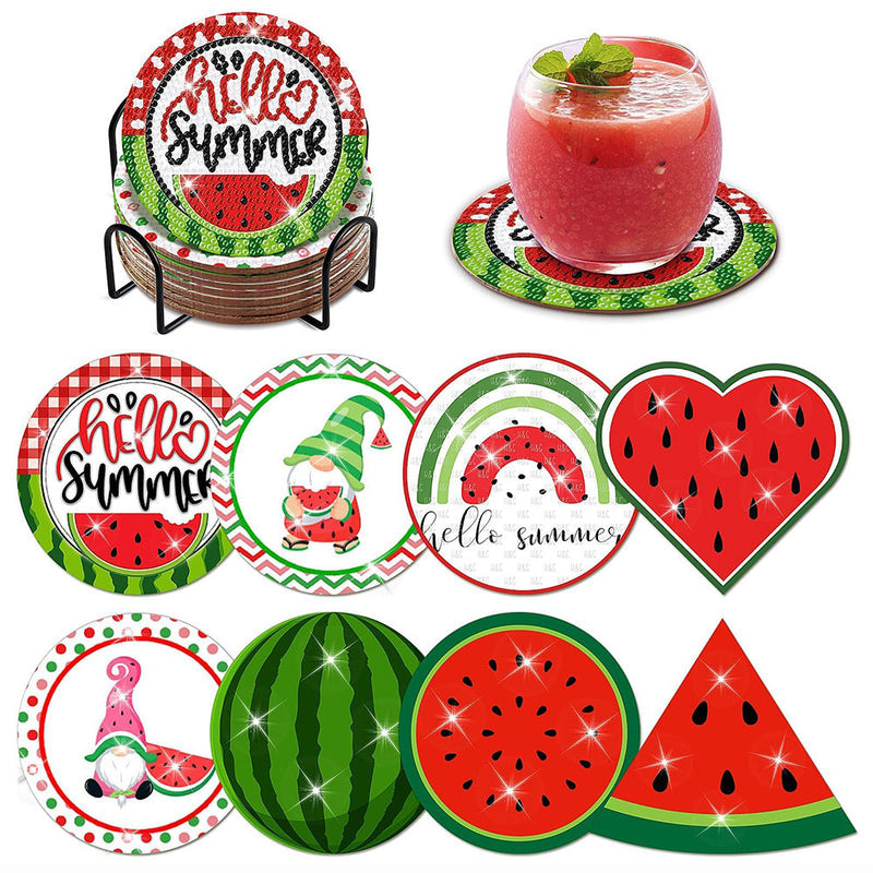 Sommer Wassermelone Diamond Painting Untersetzer 8Pcs